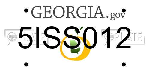 5ISS012 Georgia License Plate