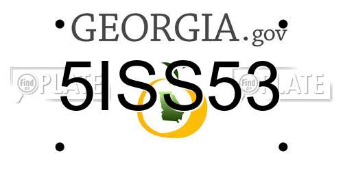 5ISS53 Georgia License Plate