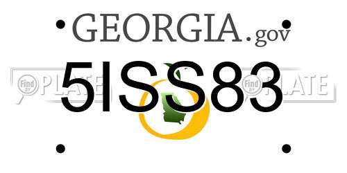 5ISS83 Georgia License Plate