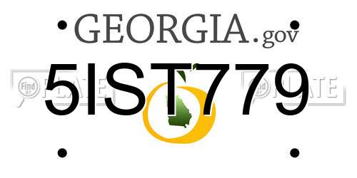 5IST779 Georgia License Plate