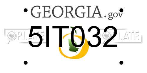 5IT032 Georgia License Plate