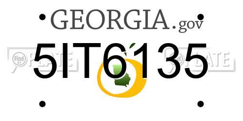 5IT6135 Georgia License Plate