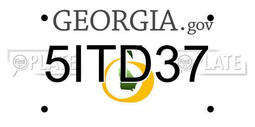 5ITD37 Georgia License Plate