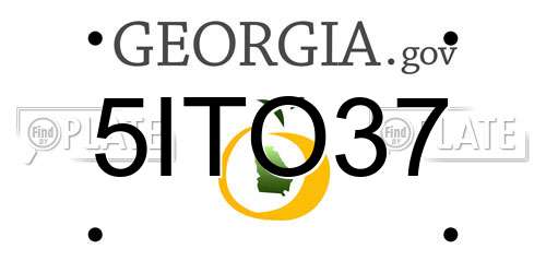 5ITO37 Georgia License Plate