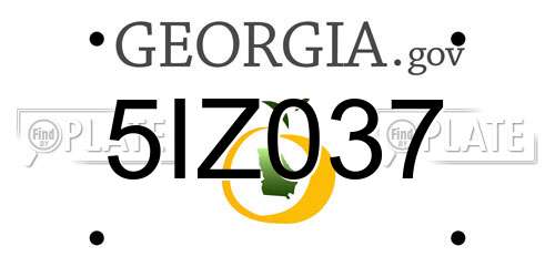 5IZ037 Georgia License Plate
