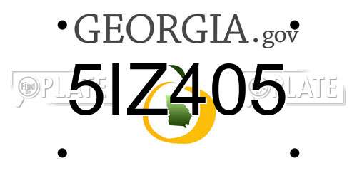 5IZ405 Georgia License Plate