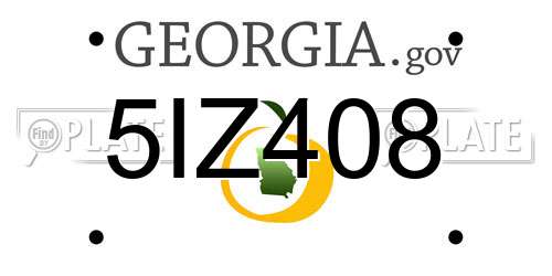 5IZ408 Georgia License Plate
