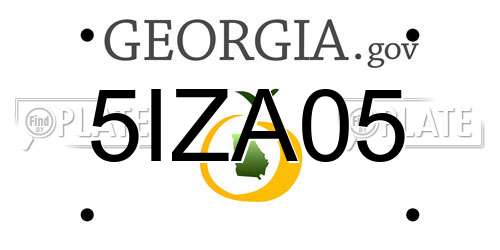 5IZA05 Georgia License Plate