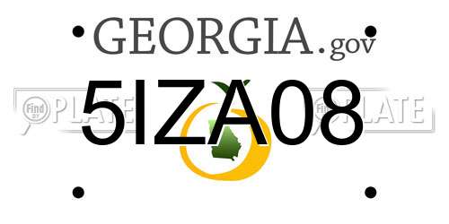 5IZA08 Georgia License Plate
