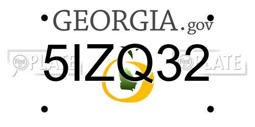 5IZQ32 Georgia License Plate