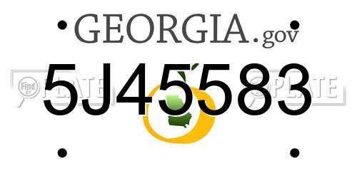 5J45583 Georgia License Plate