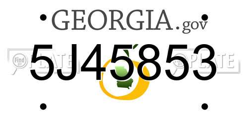 5J45853 Georgia License Plate