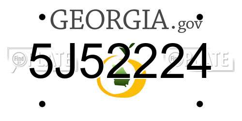 5J52224 Georgia License Plate