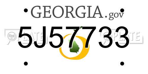 5J57733 Georgia License Plate