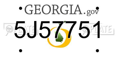 5J57751 Georgia License Plate