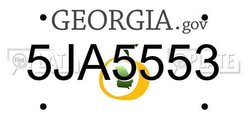 5JA5553 Georgia License Plate