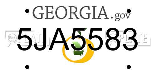 5JA5583 Georgia License Plate