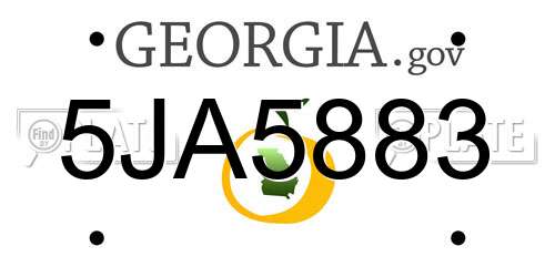 5JA5883 Georgia License Plate