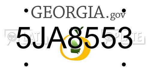 5JA8553 Georgia License Plate