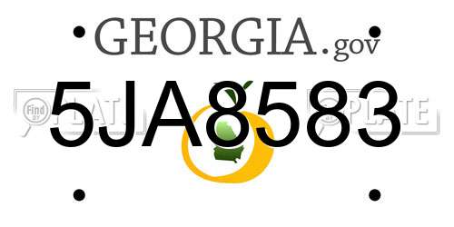 5JA8583 Georgia License Plate