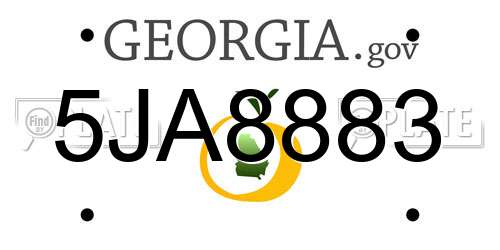 5JA8883 Georgia License Plate