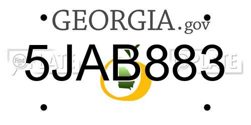 5JAB883 Georgia License Plate