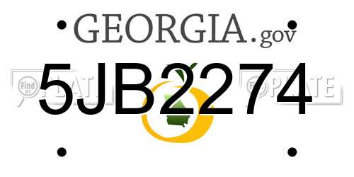 5JB2274 Georgia License Plate