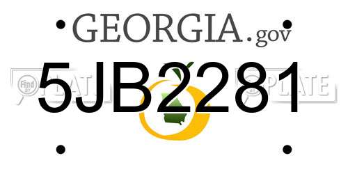 5JB2281 Georgia License Plate