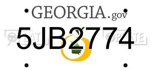 5JB2774 Georgia License Plate
