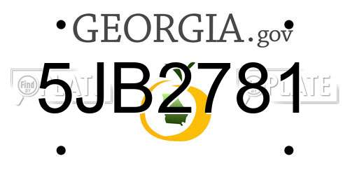 5JB2781 Georgia License Plate