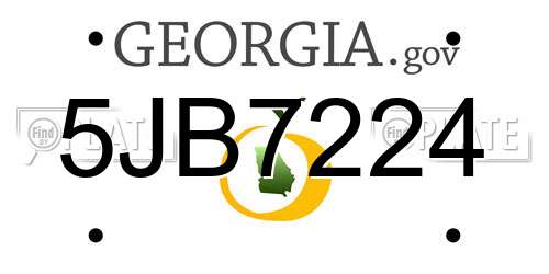 5JB7224 Georgia License Plate