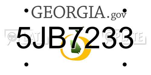 5JB7233 Georgia License Plate