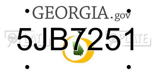 5JB7251 Georgia License Plate
