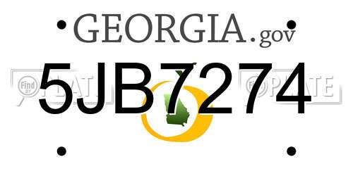 5JB7274 Georgia License Plate