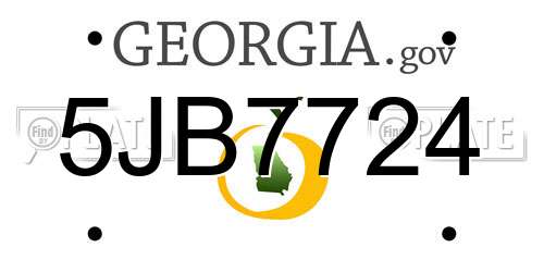 5JB7724 Georgia License Plate
