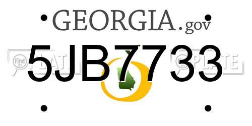 5JB7733 Georgia License Plate