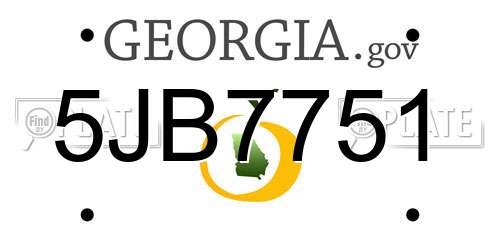 5JB7751 Georgia License Plate
