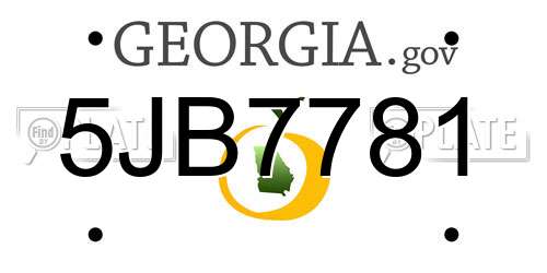 5JB7781 Georgia License Plate