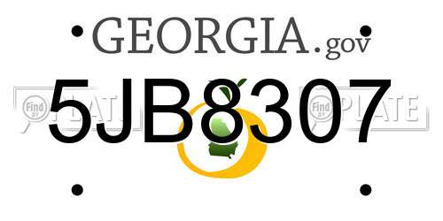 5JB8307 Georgia License Plate