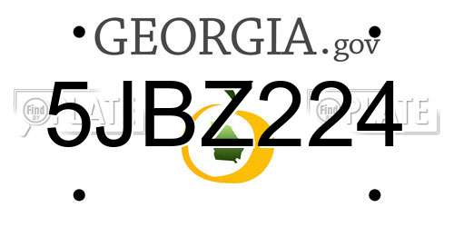 5JBZ224 Georgia License Plate