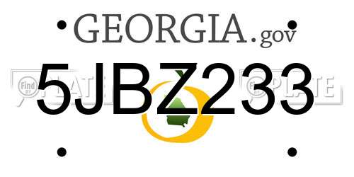 5JBZ233 Georgia License Plate