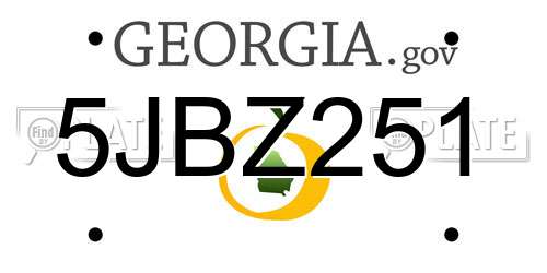 5JBZ251 Georgia License Plate