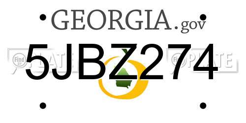 5JBZ274 Georgia License Plate