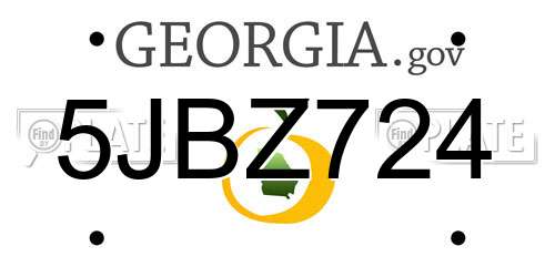 5JBZ724 Georgia License Plate