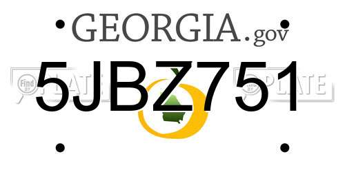5JBZ751 Georgia License Plate