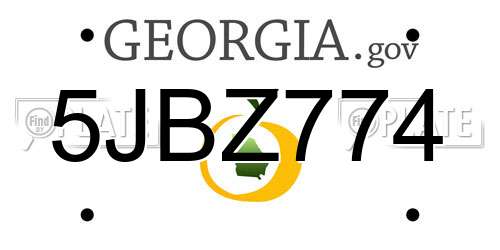 5JBZ774 Georgia License Plate
