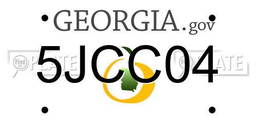 5JCC04 Georgia License Plate