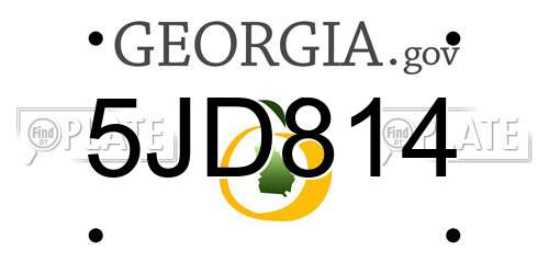 5JD814 Georgia License Plate