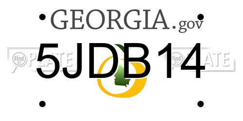 5JDB14 Georgia License Plate