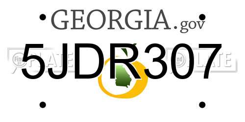 5JDR307 Georgia License Plate
